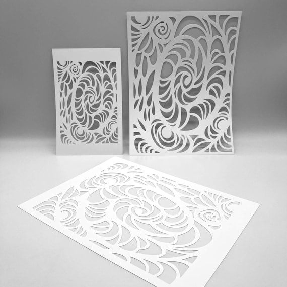 STENCILS | Snaky Swirls Style 2 | Mixed Media | Ideal for Gel Plate Printing, Color Sprays, Paint and Texture Paste