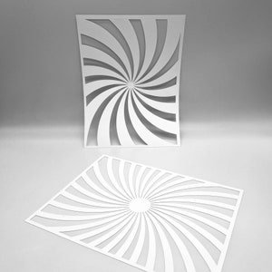 Zone Spiral Schablon | Gelplåtstryck, Blandade medier