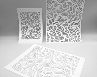 Chasing Chevrons Stencil | Mixed Media Art, Gel Printing