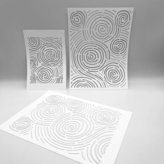 STENCILS | Sashiko Circles | Mixed Media | Ideal for Gel Plate Printing, Polymer Clay, Paint & Texture Paste