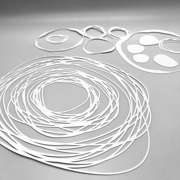 MASK | BIG Nested Circles Sets of 7 | Mixed Media | Ideal for Gel Plate Printing, Polymer Clay, Paint and Texture Paste