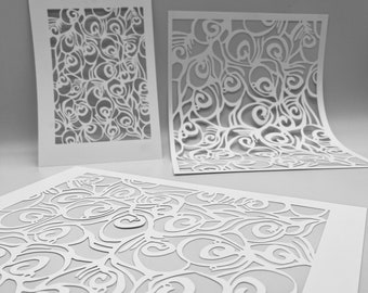 Peacock Swirls Stencil | Mixed Media, Gel Plate Printing