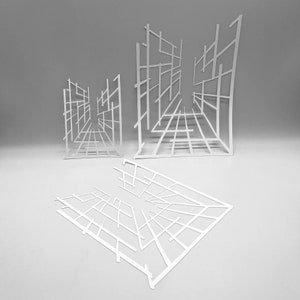MÁSCARA / Una vista en perspectiva / Técnica mixta de FRAN / Ideal para impresión con placas de gel, arcilla polimérica, pintura y pasta de textura