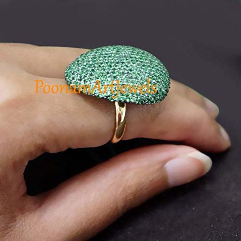 Emerald Ring Natural Emerald Ring Solid 925 Sterling Silver Handmade Victorian Jewelry Ring Jewelry PoonamArtJewels