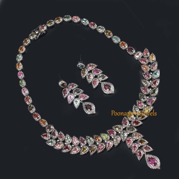 トルマリンネックレス、イヤリングセット