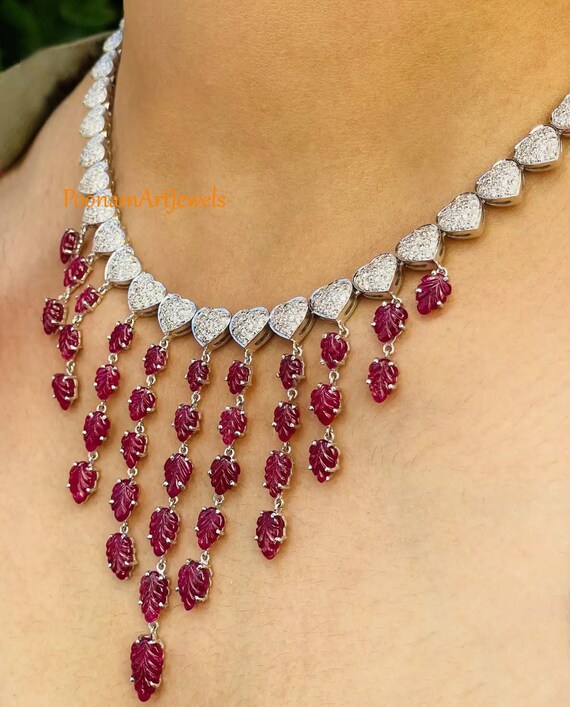 Diamond and 2024 ruby necklace