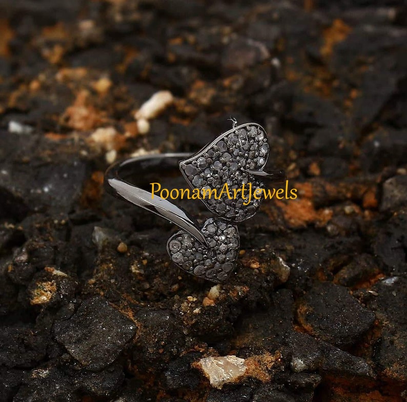 Natural Rose Cut Diamond Pave Diamond Ring Solid 925k Sterling Silver Handmade Victorian Jewelry Ring Jewelry PoonamArtJewels