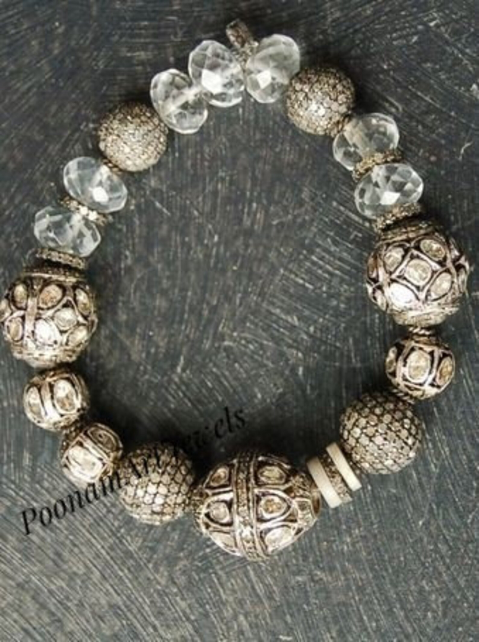 Diamond Beads Bracelet Natural Rose Cut Diamond Pave Diamond Etsy