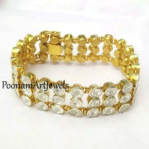 Natural Rose Cut Diamond Uncut Polki Bangle Solid 925 Sterling Silver Victorian Bangle Jewelry Pave Diamond Bangle Diamond Jewelry