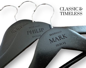 Personalized Engraved Wedding Hanger for Bride, Groom, Bridesmaids, Groomsmen Bridesmen | Bridal Bachelor Party Gift | Customized Sets | USA