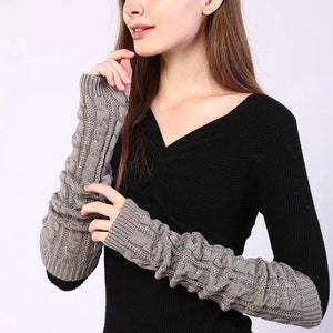 Last Chance Knitted Arm Warmer Sleeves for Driving Long Fingerless Gloves for Women Accessories Gift for Her Crochet Sleeve Cancer Chemo