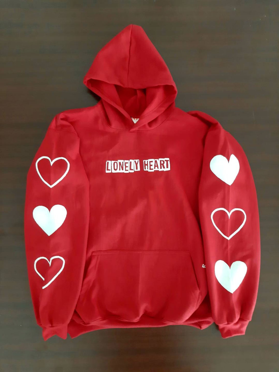 Handpainted LONELY HEART hoodie | Etsy