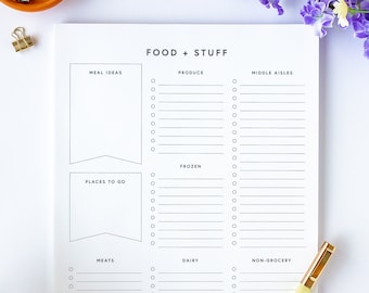 Grocery List Organized Shopping Notepad