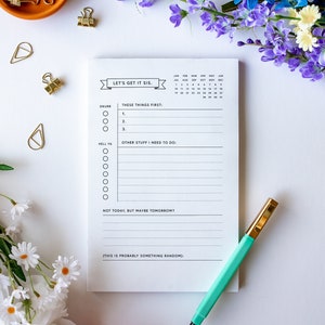 Let&#39;s Get It Sis Motivational Organizational Taskpad To-Do List Notepad