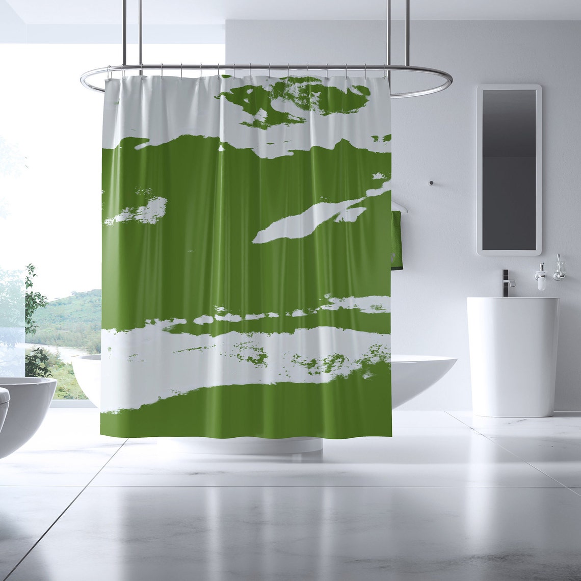 Olive Green Shower Curtain Modern Inspirational, Elegant and Trendy