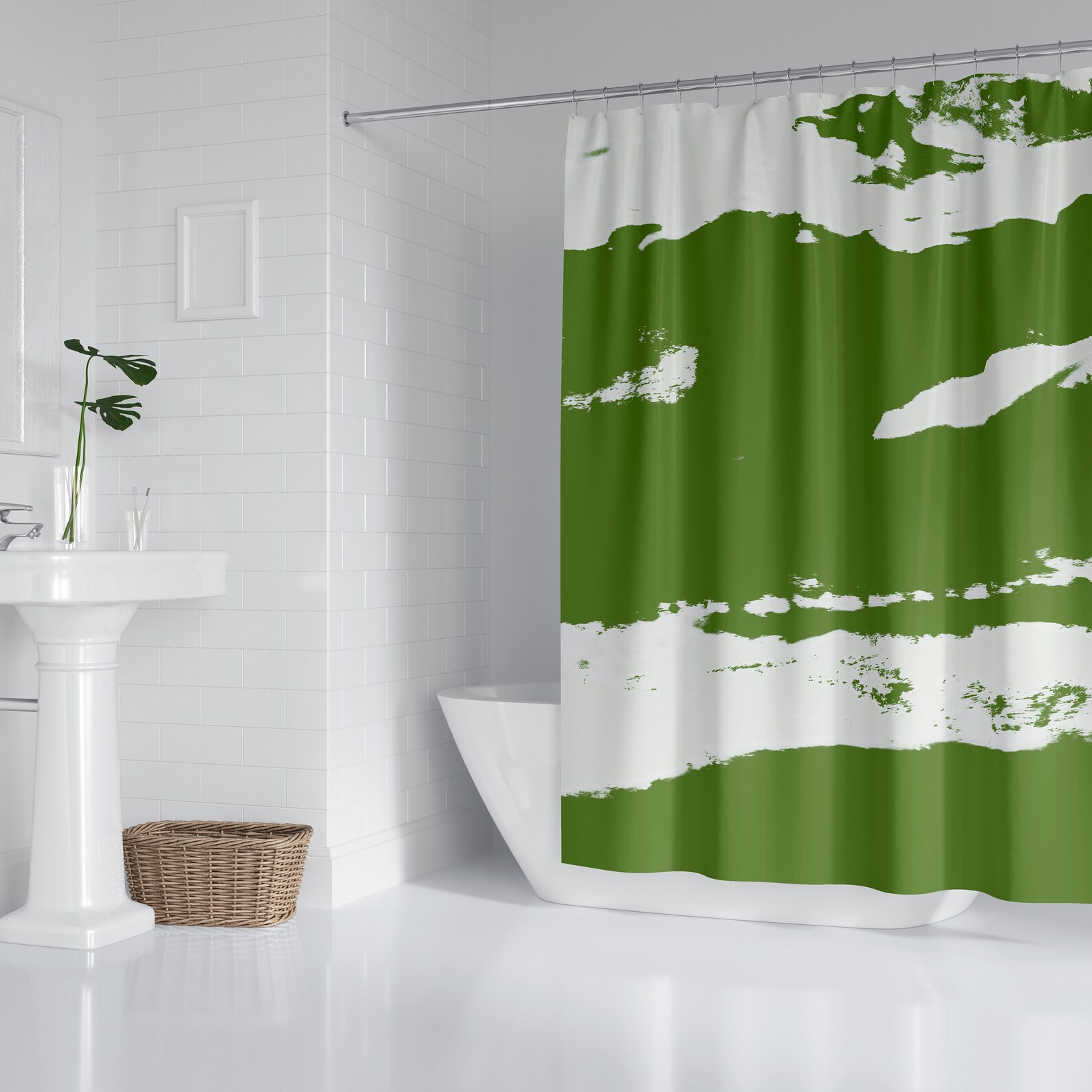 Olive Green Shower Curtain Modern Inspirational, Elegant and Trendy