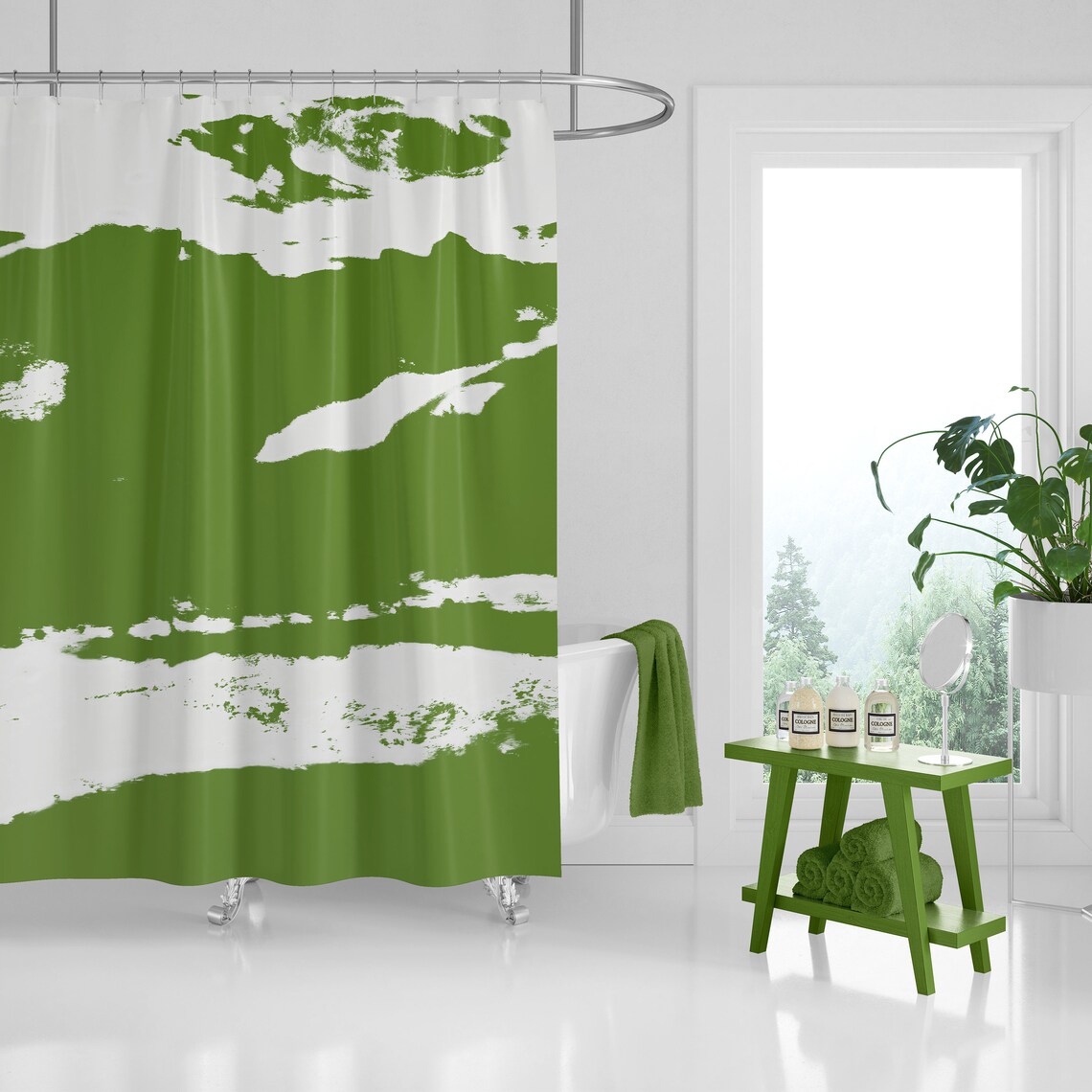 Olive Green Shower Curtain Modern Inspirational, Elegant and Trendy