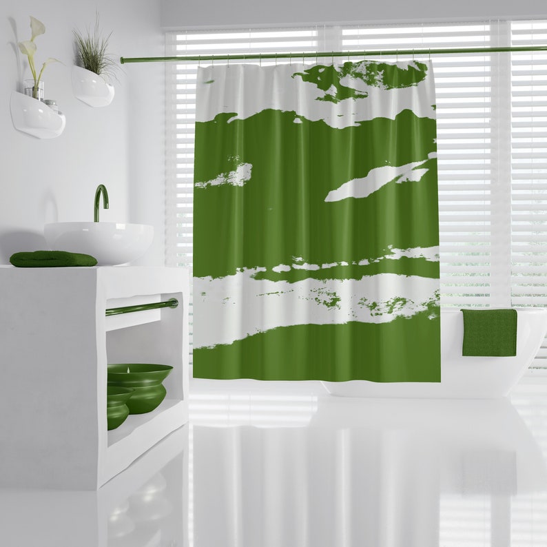 Olive Green Shower Curtain Modern | Inspirational, Elegant and Trendy ...