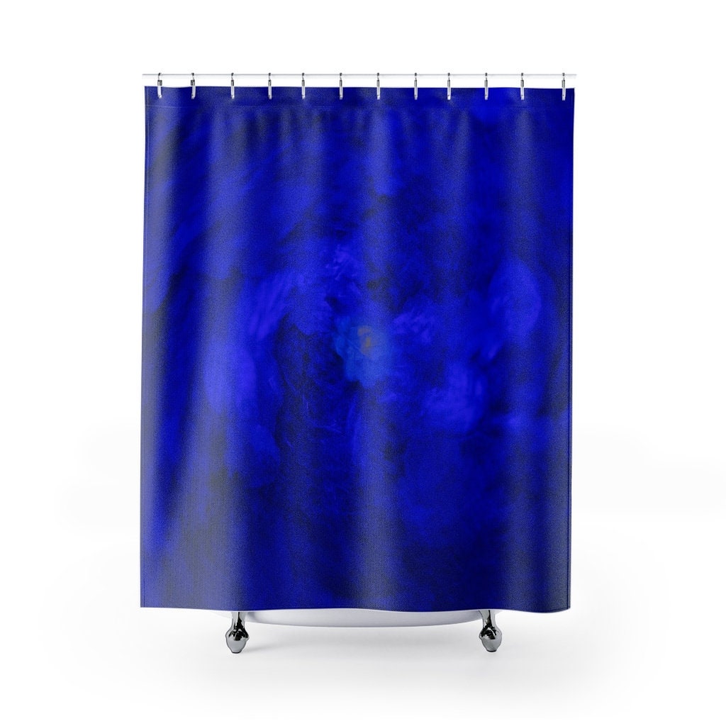 Royal Blue Shower Curtain Farmhouse Elegant and Modern Etsy