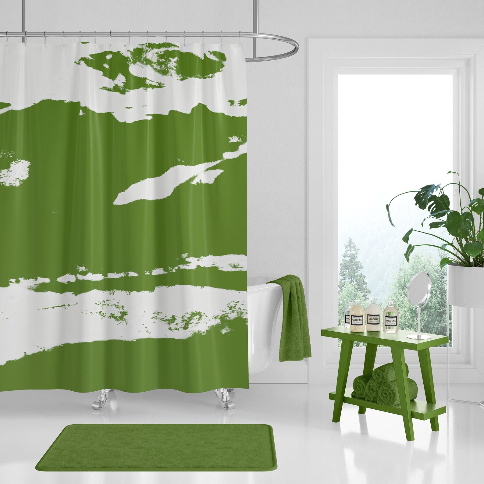 Olive Green Shower Curtain Modern Inspirational, Elegant and Trendy