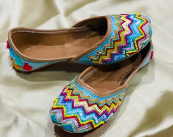 Multicolor Handcrafted jutti for girls/khussa/mojari/ballet shoes/flat shoes for Girls/Girls Punjabi Jutti