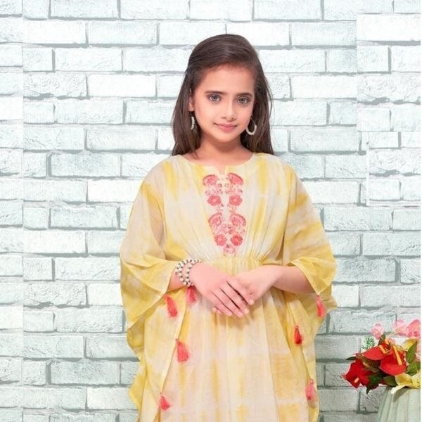 Girls designer kaftan with leggings/ Girls Kurti /Kurti/Girls salwar kameez/Girls ethnic wear/Girls designer kaftan /Kurti with Pants