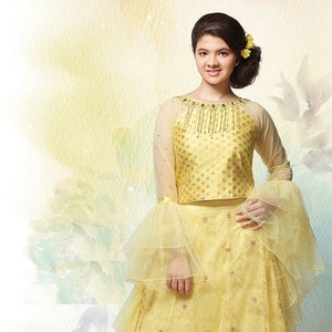 Girls Lehenga choli / Indian ethnic Wear/kids wedding wear /Festive wear/Embroidered Designer Lehenga choli/Big girls Lehenga