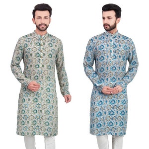 Restock***Mens kurta set/Mens kurta set printed/Father & Son matching sets/ kurta set/Mens Printed kurta(SIZE-36 TO SIZE-46)