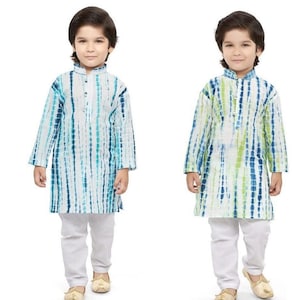 Kalamkari kids boy dhoti and kurta sets for festival main image 0
