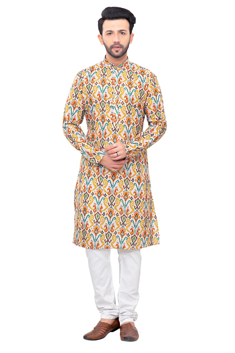 Mens kurta/Ethnic wear for Men/Mens kurta printed/Father & Son matching sets/Kids kurta set/Mens Printed kurta /Kurta/Men's Kurta image 3