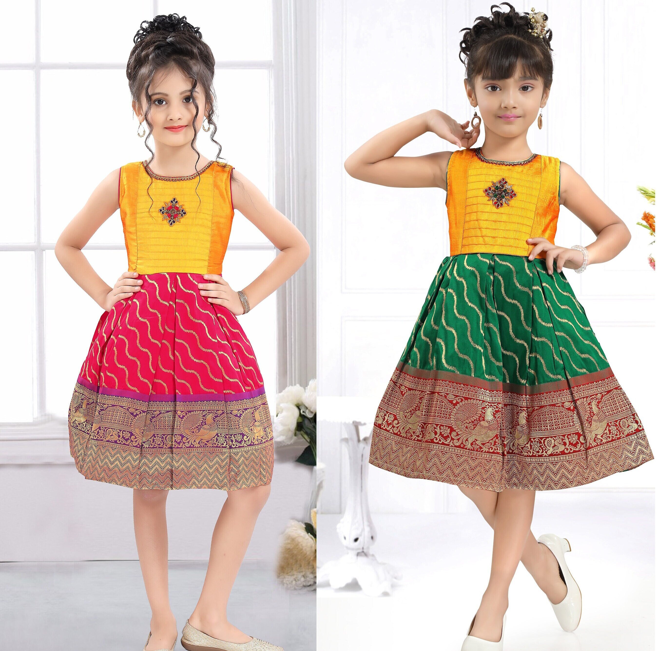 Pattu pavadai frock sales