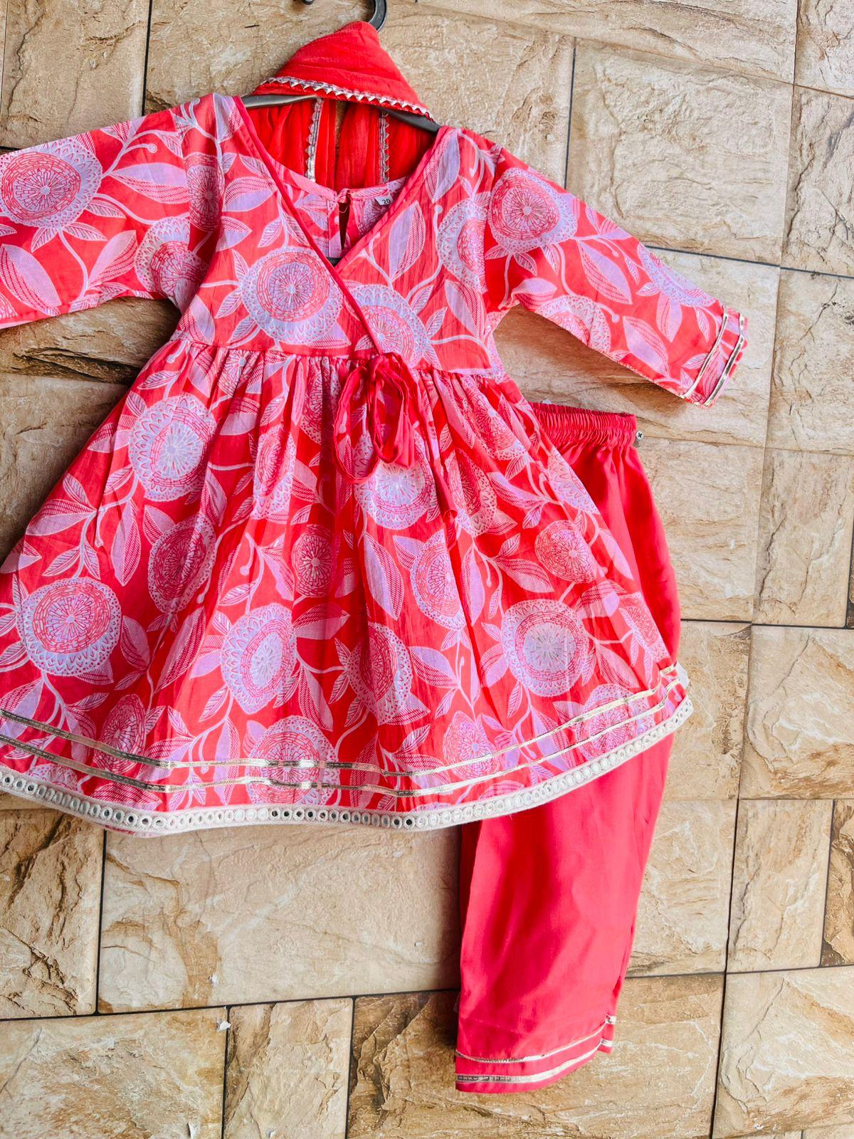 Robe Anarkali Pour Fille - Bleu Royal - Taille 4-6 Ans - Occasion En Très Bon état