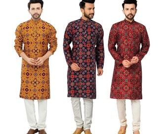 Restock ****Mens kurta set/Mens kurta set printed/Father & Son matching set kurta set/Mens Printed kurta Set/Semi Silk Kurta/Kurta sets