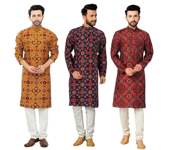 Restock ****Mens kurta set/Mens kurta set printed/Father & Son matching set kurta set/Mens Printed kurta Set/Semi Silk Kurta/Kurta sets