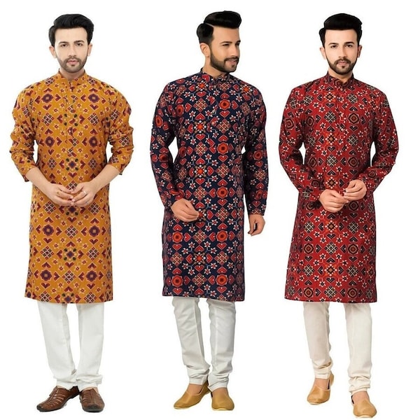 Restock ****Mens kurta set/Mens kurta set printed/Father & Son matching set kurta set/Mens Printed kurta Set/Semi Silk Kurta/Kurta sets