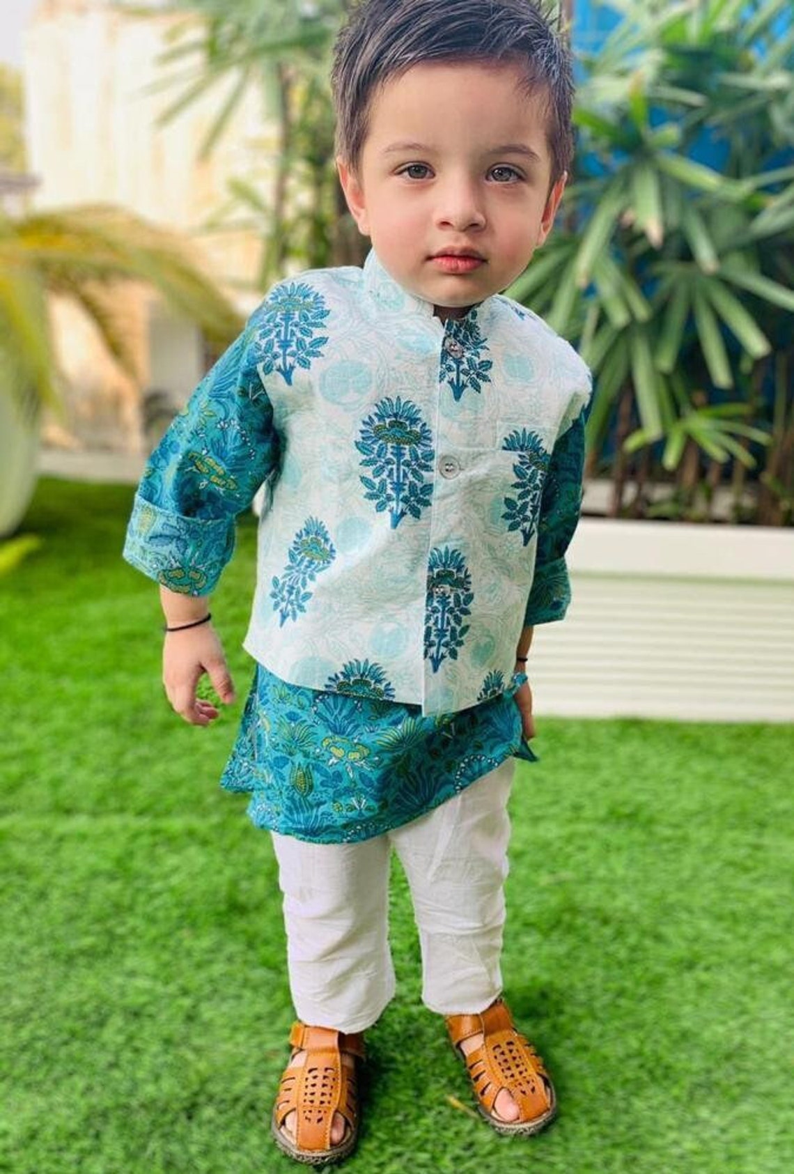Boys Kurta & Vest Coat Set/kurta Set/modi Jacket/cotton Kurta Etsy