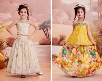 Girls Lehenga choli / Designer lehenga set/kids wedding wear /Festive wear/Embroidered Designer Lehenga choli with dupatta/Chaniya Choli