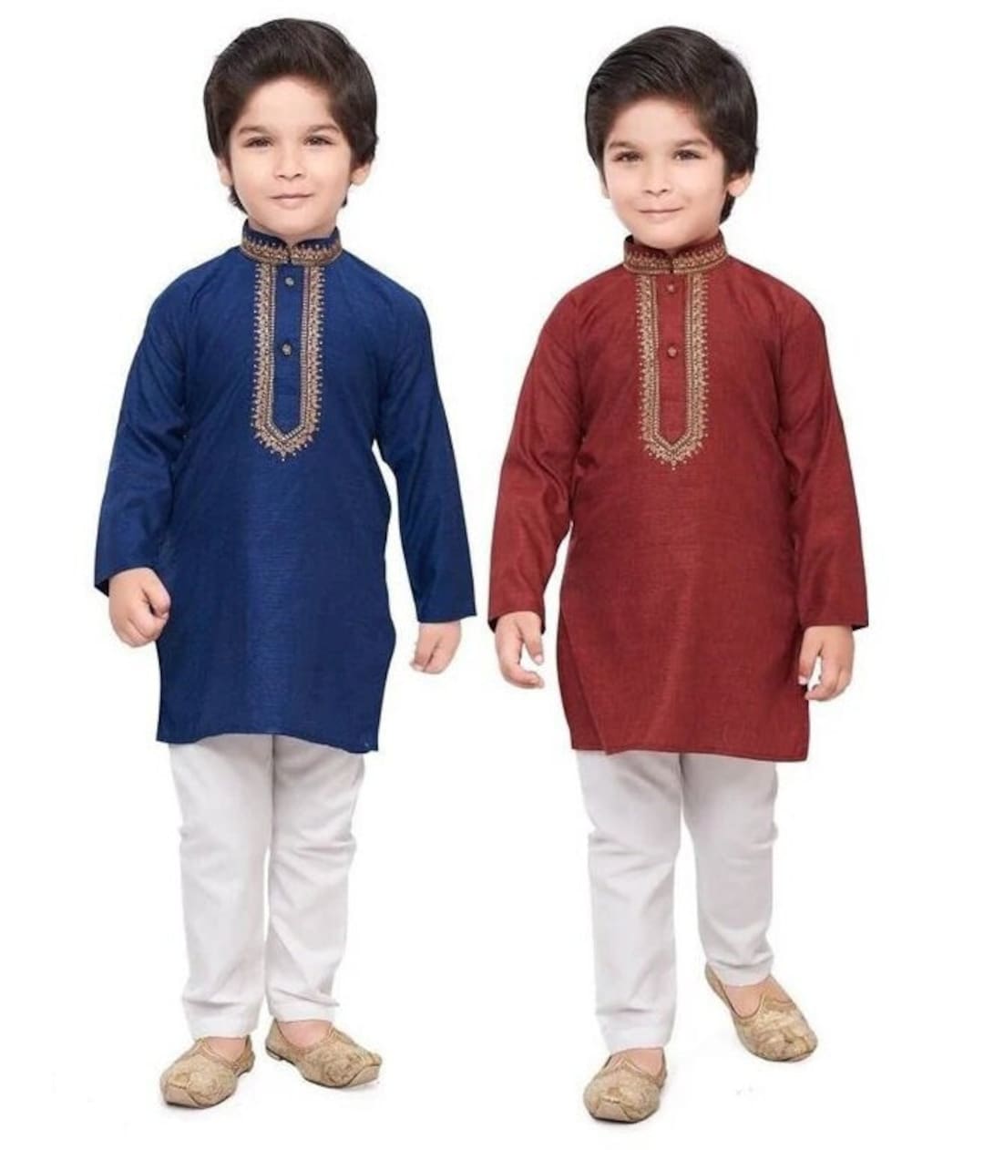 Kalamkari kids boy dhoti and kurta sets for festival main image 1