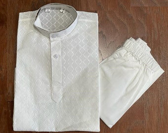 Restock****boys White Kurta Set/ Chikankari Pure Cotton Kurta