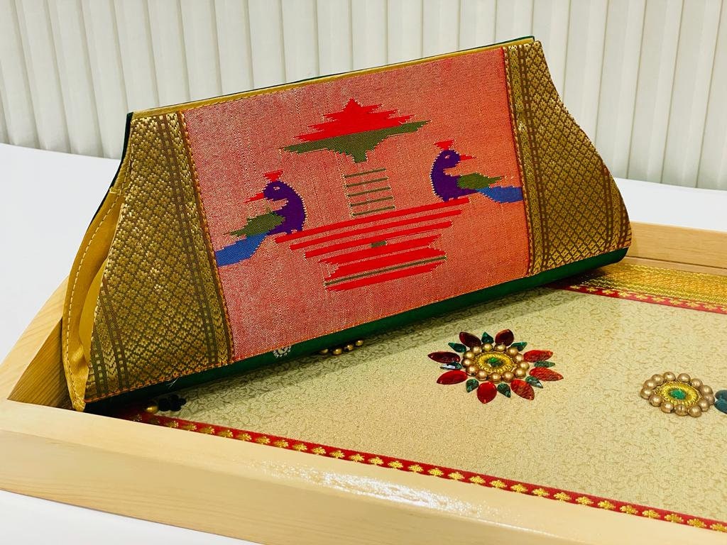 Silk PURPAL Sami Paithani purse 3 at Rs 190/piece in Pune | ID: 22359882948