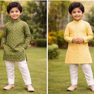 Cotton Kurta Pajama Set for Boys/Cotton Kurtas for Boys/Kids Ethnic Kurta Set/Designer Boys Kurta Pajama/Boys Indian Kurta/Baby Boy Kurta