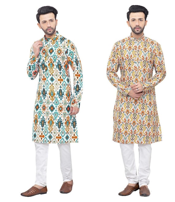 Mens Kurta ethnic Wear for Men mens Kurta Printed father Son Matching Sets kids Kurta Set mens Printed Kurta kurta men s Kurta Etsy