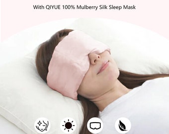 Masque de sommeil surdimensionné en soie - Masque de nuit surdimensionné pour un sommeil nocturne doux et confortable - Respectueux de la peau