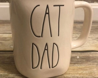 rae dunn cat dad mug