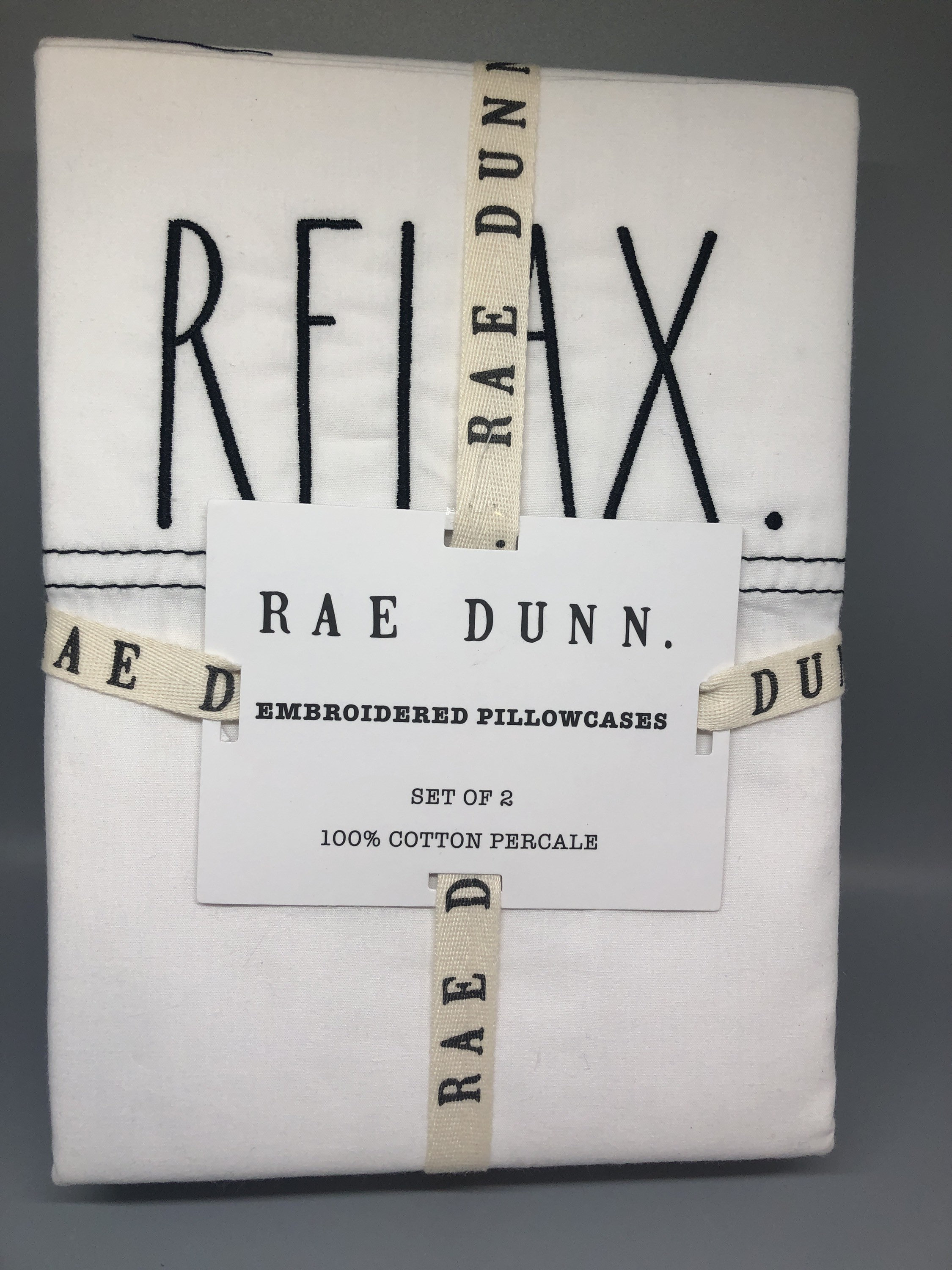 Rae Dunn set of two Relax pillowcases Etsy