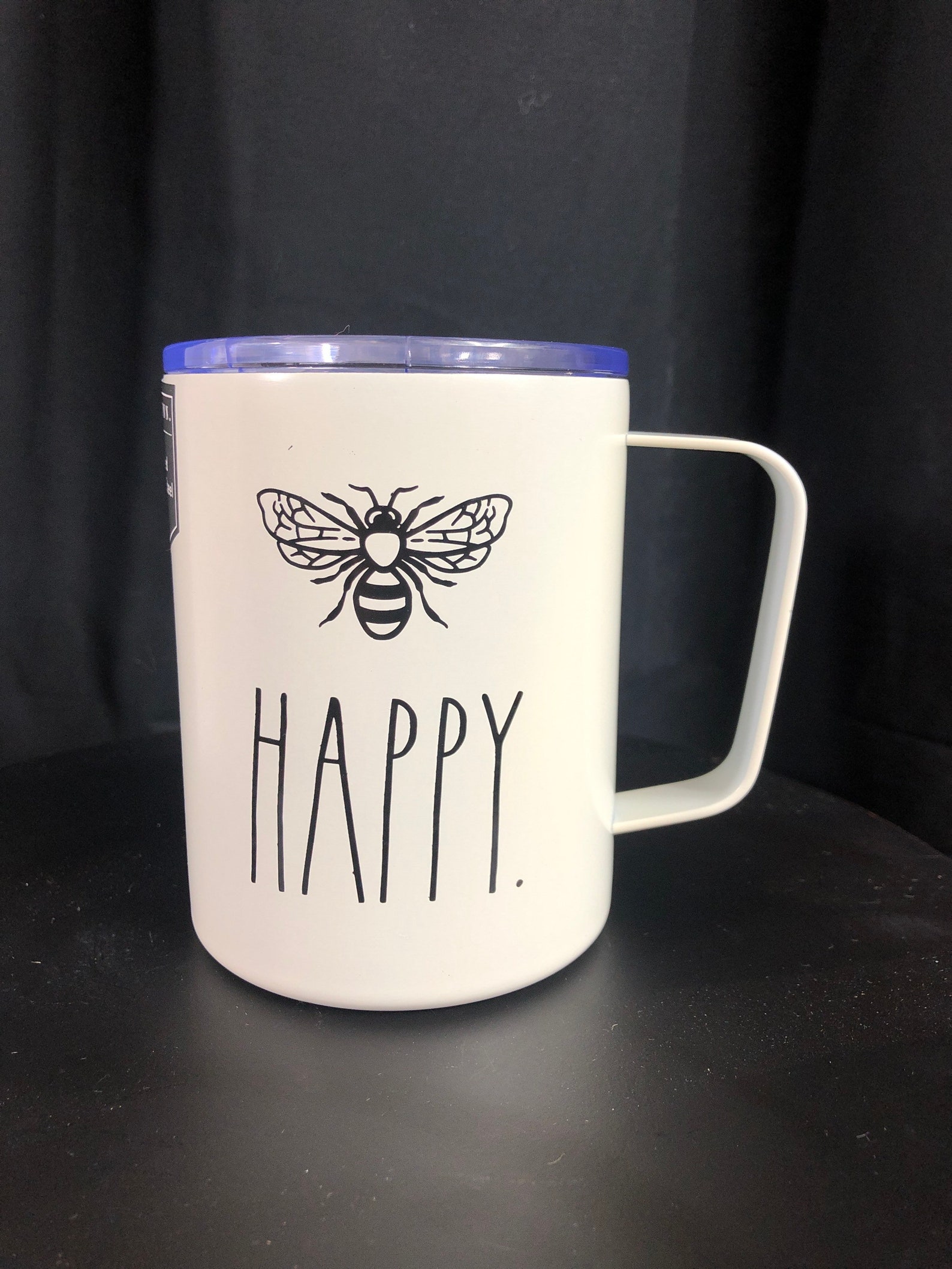 Rae Dunn bee Happy insulated stainless steel mug with lid Etsy