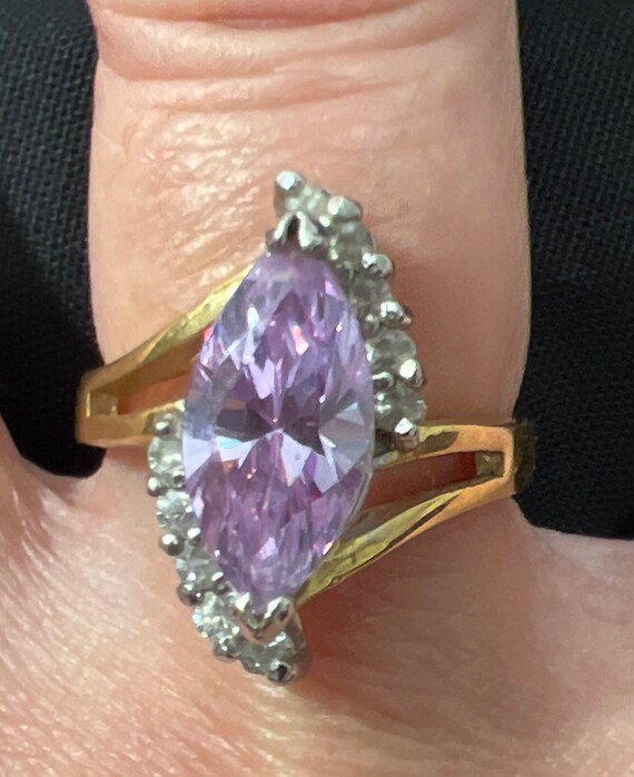 Vintage diamond and amethyst ring - image 4