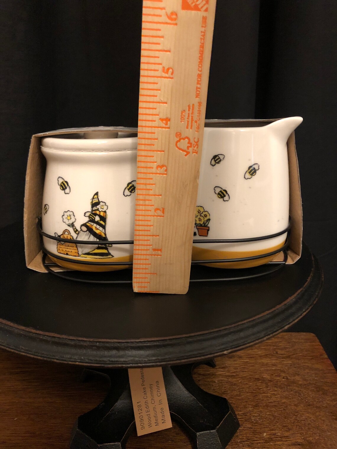 Heartland Hive bee gnome cream and sugar set on tray Etsy