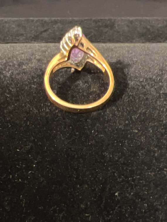Vintage diamond and amethyst ring - image 2