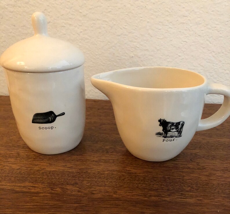 Rae Dunn cream and sugar set Etsy